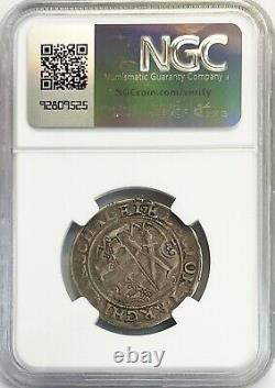 1555 Saxony German States Silver 1/4 Thaler August I Coin Ngc Very Fine