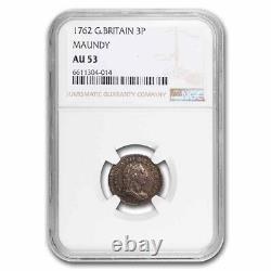 1762 Great Britain Silver 3 Pence George III AU-53 NGC SKU#262880