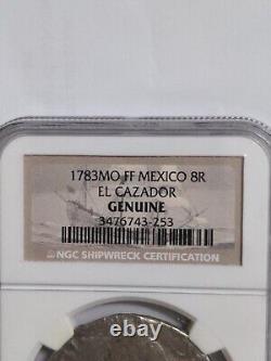 1783 MO FF 8 Reales Mexico Silver Coin 8R NGC Genuine El Cazador Shipwreck