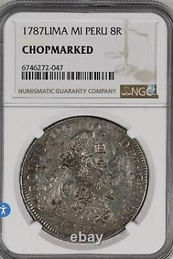 1787 Lima Peru 8 Reales Silver Coin With Chinese Chopmark Ngc