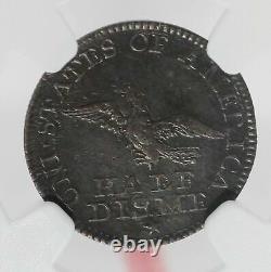 1792 Silver Half Disme Dime NGC XF Details Tooled H10C Certified Coin JC146X