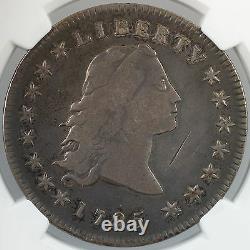 1795 Flowing Hair Silver Dollar Coin $1 NGC VF Details Obverse Damage