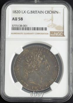 1820, Great Britain, George III. Silver Crown (British Dollar) Coin. NGC AU-58