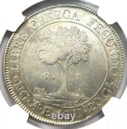 1846/2-NG Central American Republic 8 Reales (8R Coin) Certified NGC AU Detail