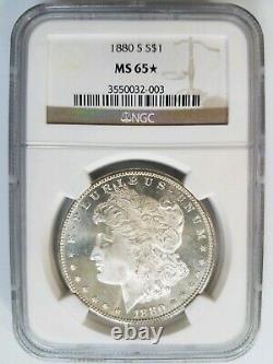 1880 S Silver Morgan Dollar NGC MS 65 Star Graded Coin