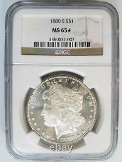 1880 S Silver Morgan Dollar NGC MS 65 Star Graded Coin