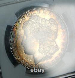 1882-s Morgan Silver Dollar Ngc Ms64 Toned Collector Coin. Free Shipping