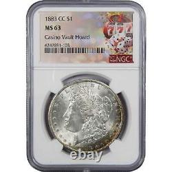 1883 CC Morgan Dollar MS 63 NGC 90% Silver $1 US Coin Casino Vault Hoard Toned