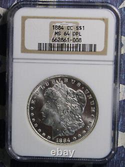 1884-cc Morgan Silver Dollar Ngc Ms 64 Dpl Collector Coin Free Shipping