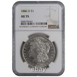 1886 O Morgan Dollar AU 55 NGC 90% Silver US Coin SKUI2296