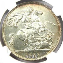 1887 Britain England UK Victoria Crown Coin Certified NGC MS63 (Choice BU UNC)