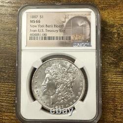 1887 MS66 NGC New York Bank Hoard Morgan Silver Only 123 Coins Graded Higher