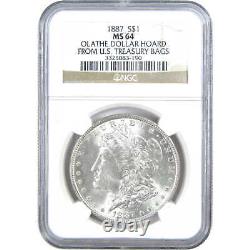 1887 Morgan Dollar MS 64 NGC Silver $1 Uncirculated Coin SKUI15684