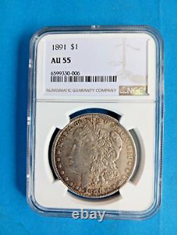 1891 Morgan Silver Dollar $1 NGC AU55