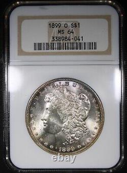 1899-O Morgan Dollar NGC MS64 Nicely Toned Rim Flashy Coin PQ+