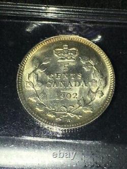 1902H Small H, Coin Mart Graded Canadian, ¢5 Cent, MS-64NGC Cross