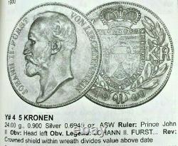 1904 Liechtenstein 5 Kronen Silver John Johann II NGC MS63 remaining 3,616 coins