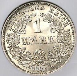 1907-J NGC MS 64 Germany 1 Mark Scarce Hamburg Silver Coin POP 2/2 (22010704C)