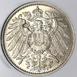 1907-J NGC MS 64 Germany 1 Mark Scarce Hamburg Silver Coin POP 2/2 (22010704C)