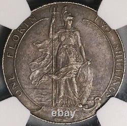 1908 NGC XF 45 Florin Edward VII Great Britain 2 Shillings Coin (23021102C)