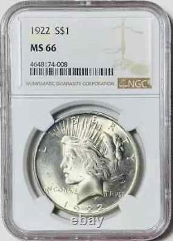 1922 P Peace Dollar NGC MS-66 White Coin