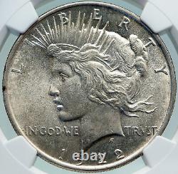 1922 USA United States Coin LIBERTY EAGLE Vintage Silver PEACE DOLLAR NGC i87395