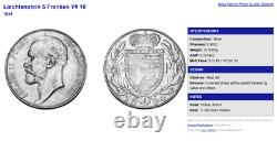 1924 Liechtenstein 5 Franken Silver John Johann II NGC AU58 remain. 3,740 coins