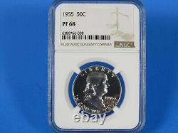 1955 to 1963 P, 9-Coin Set Franklin Half Dollars NGC Pf 68 Beautiful Set TG
