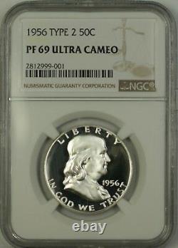 1956 Type 2 US Franklin Silver Half Dollar 50c Coin NGC PF-69 Ultra Cameo