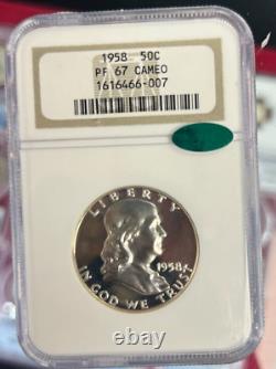 1958 NGC PF67 CAMEO Franklin with CAC Sticker