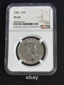 1961 NGC PF69 Silver Proof Franklin 50c, Beautiful Coin