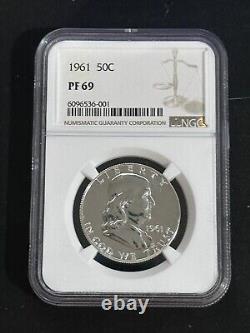 1961 NGC PF69 Silver Proof Franklin 50c, Beautiful Coin