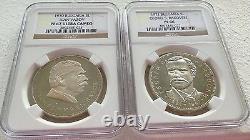 1963 1964 1970 1971 1972 1973 Bulgaria Set 8 Silver Coins 2, 5 Leva NGC PF64-67