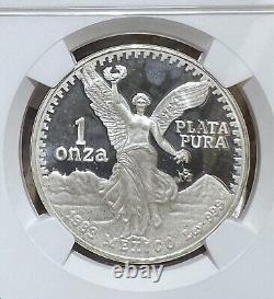 1983 Mexico 1 Onza Silver Coin Proof Ngc Pf66 Ulca