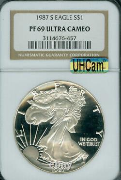 1987 S Silver Eagle Dollar Ngc Pf69 Uhcam 2nd Finest Ultraheavy Cam Mac Spotless