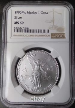 1995-Mo 1-ONCE MEXICO LIBERTAD WINGED-VICTORY KM# 494.1 NGC MS-69 HIGH-GRADES