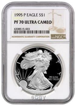 1995-P Proof American Silver Eagle One Dollar Coin NGC PF70 Ultra Cameo