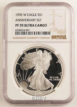1995 W 10th Anniversary American 1 Oz Silver Eagle Proof Coin NGC PF70 KEY DATE