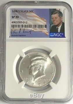 1998 S Ngc Sp70 Silver Kennedy Matte Proof Finish Half Dollar Jfk Coin Sign 50c