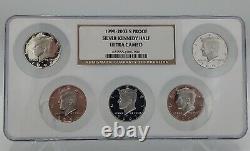 1999-2003 S Proof Silver Kennedy Half NGC Ultra Cameo Rare 5 Coin Big Slab