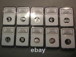 1999-2008 SILVER PF-69 Ultra Cameo Quarter Set. 3-NGC CasesGreat Coins