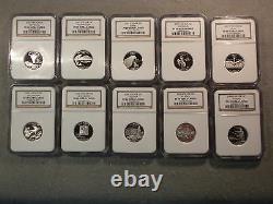 1999-2008 SILVER PF-69 Ultra Cameo Quarter Set. 3-NGC CasesGreat Coins