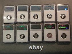 1999-2008 SILVER PF-69 Ultra Cameo Quarter Set. 3-NGC CasesGreat Coins