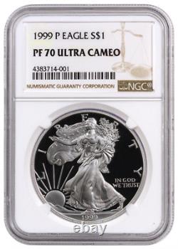 1999-P Proof American Silver Eagle One Dollar Coin NGC PF70 Ultra Cameo