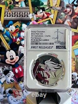 1oz. 999 SilverPF70 UC FR DisneyCRUELLA#XXX010-Very RareWhat uc/u Get! +Pouch