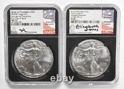 (2) MS70 2020-(P) American Silver Eagle Emergency Prod Phila. Signed NGC 1120