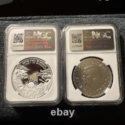 2 Silver Coins- 2024 P Liberty & Britannia + Britannia & Liberty FDOI NGC graded