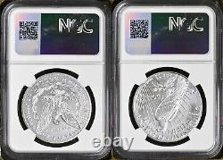 2 coin set 2023 Morgan and Peace silver dollar NGC MS70 first releases