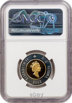 2003 Gilt Canada Silver 2 Dollar PF 67 Ultra Cameo NGC Toned Coin, Mint 62,007