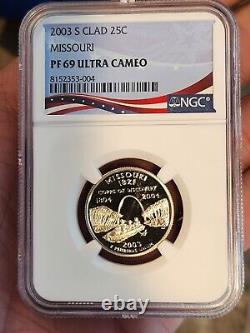 2003-s Clad Proof Set, Complete Multi Coin Set Of 10 Coins Ngc Pf69 Ultra Cameo